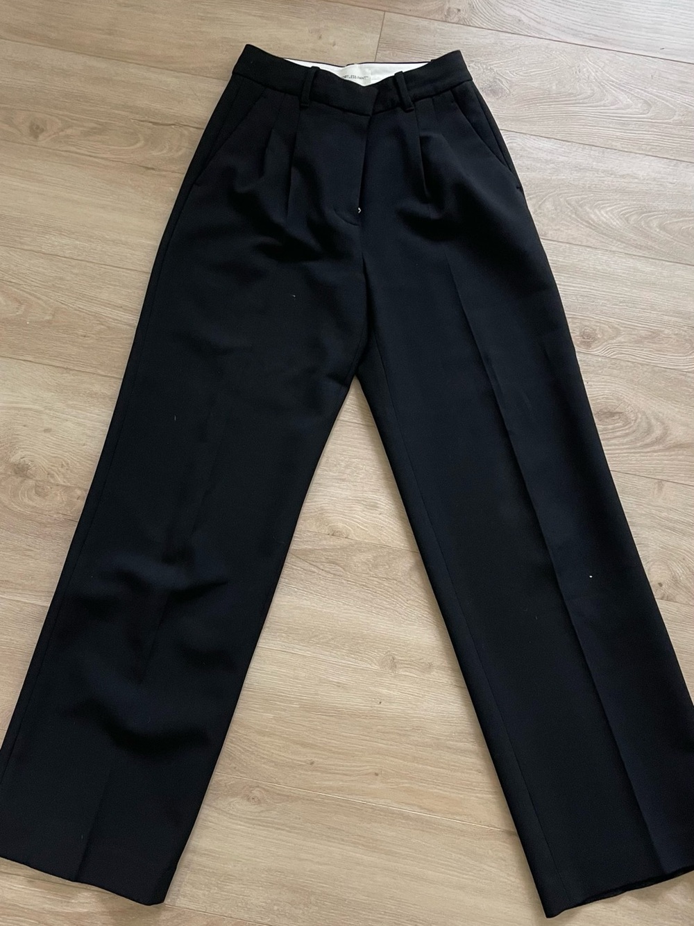 Wilfred Effortless Black Pleated Wide-Leg Trousers
